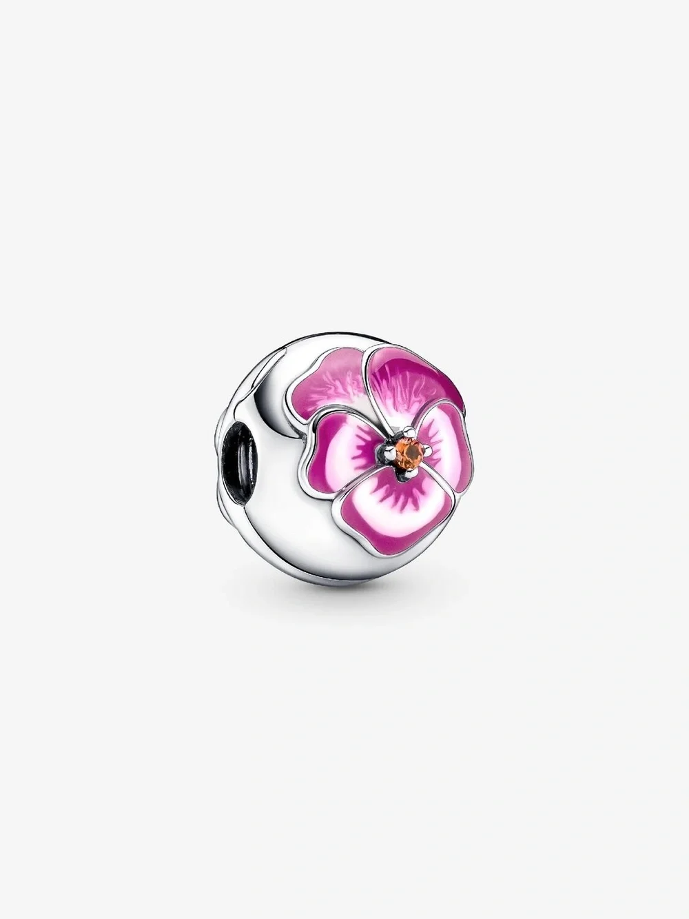 Pandora Pink Pansy Flower Clip Charm39